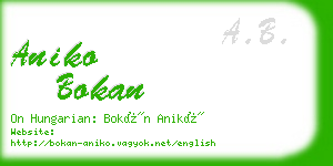 aniko bokan business card